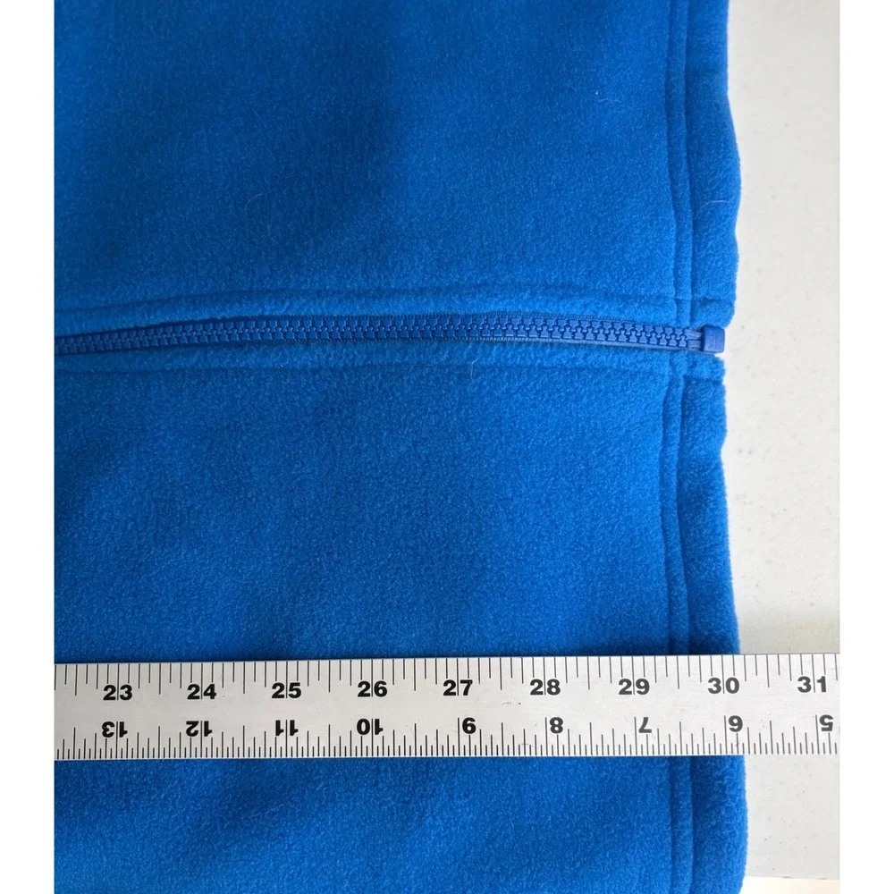 The North Face Mens XXL Blue Full Zip Fleece Jacket Grey Side Panels Outdoors